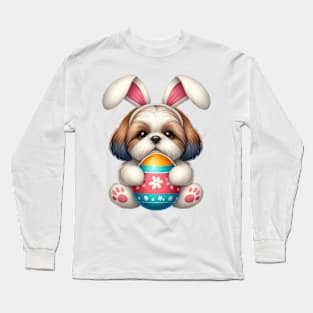 Easter Shih Tzu Dog Long Sleeve T-Shirt